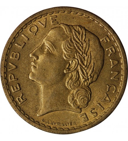 LAVRILLIER 5 FRANCS BRONZE ALU 1945 C Bronze Aluminium TTB