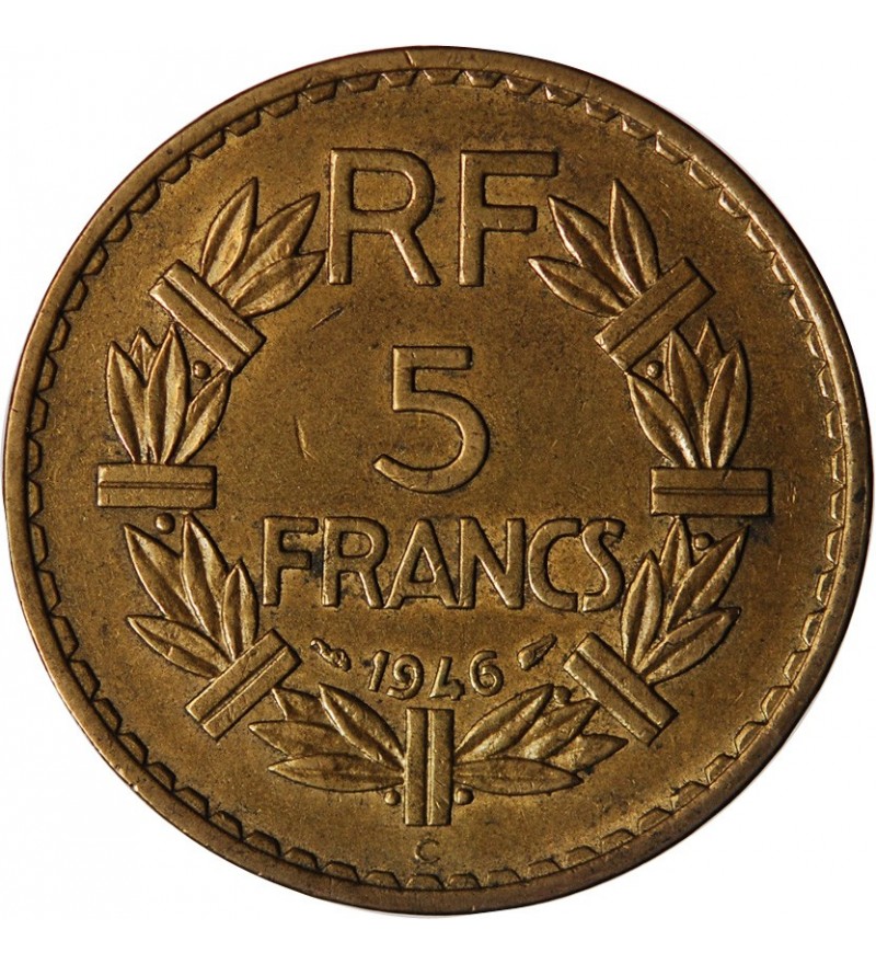 LAVRILLIER 5 FRANCS BRONZE ALU 1946 C Bronze Aluminium TTB