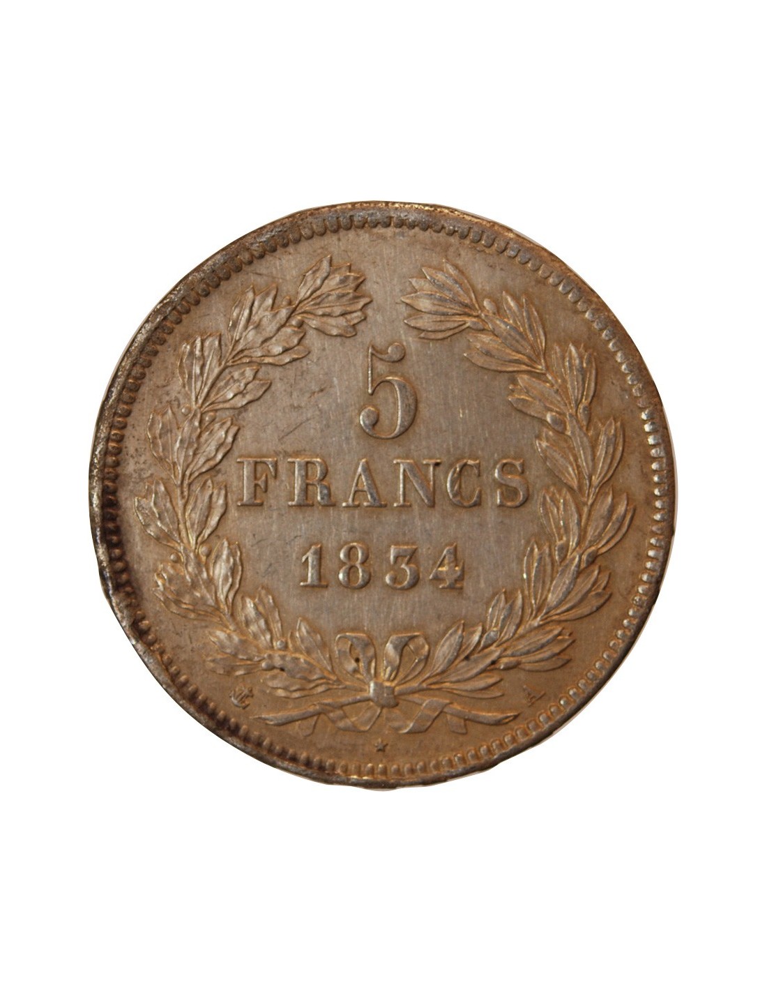 LOUIS PHILIPPE 5 FRANCS ARGENT 1834 A PARIS Argent Suffren