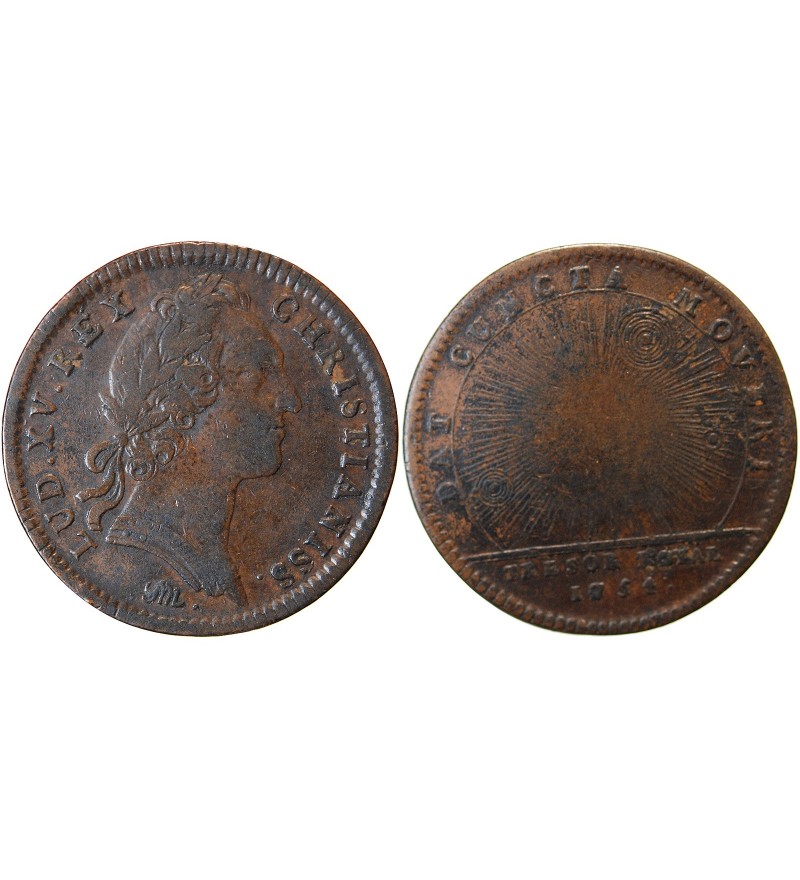 TRESOR ROYAL LOUIS XV JETON Cuivre 1754 Cuivre Suffren Numismatique