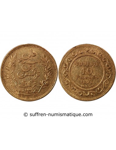 TUNISIE, Protectorat Français - 10 FRANCS OR 1891