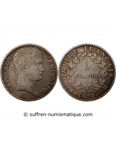 NAPOLEON Ier - 5 FRANCS 1811 M TOULOUSE