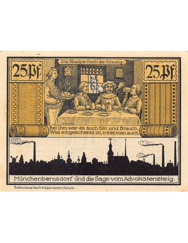 ALLEMAGNE, MÜNCHENBERNSDORF - 25 PFENNIG 1921