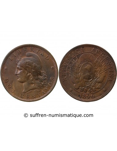 Argentine 2 Centavos Bronze 1896