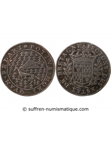 ETATS DE BRETAGNE, LOUIS XIV – JETON ARGENT nd (1655) VITRÉ Daniel 14