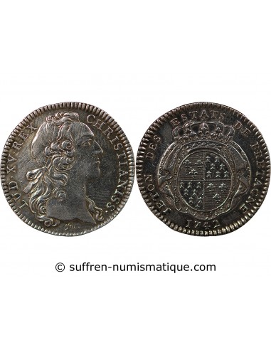 ETATS DE BRETAGNE, LOUIS XV – JETON ARGENT 1742 RENNES Daniel 93