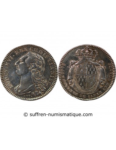 ETATS DE BRETAGNE, LOUIS XVI – JETON ARGENT 1778 RENNES Daniel 126