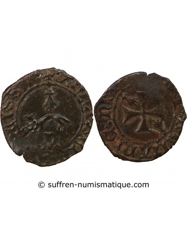 DUCHÉ DE BRETAGNE, ANNE DE BRETAGNE - DOUBLE DENIER A L'HERMINE - 1488 / 1491 NANTES