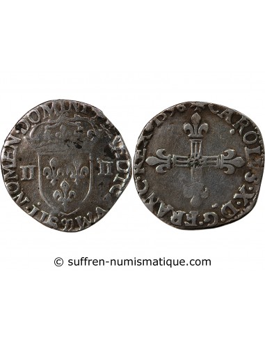 CHARLES X, CARDINAL DE BOURBON - 1/4 ECU ARGENT 1596 99 DINAN