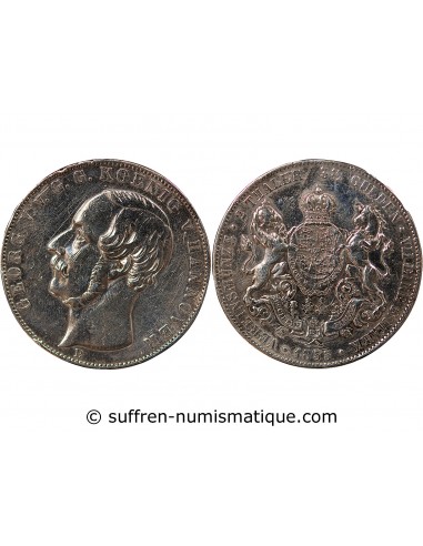 ALLEMAGNE, HANOVRE, GEORGE V - 2 THALER ARGENT - 1855 B