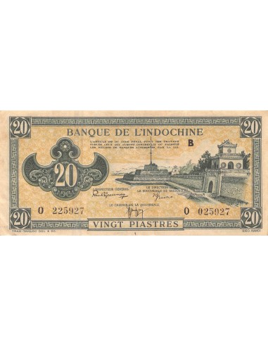 INDOCHINE FRANCAISE - 20 PIASTRES 1942 / 1945