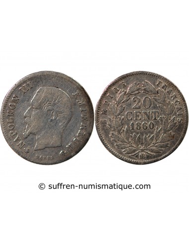 NAPOLEON III - 20 CENTIMES ARGENT 1860 BB STRASBOURG