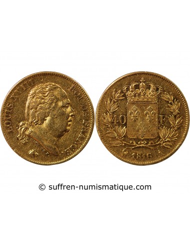 LOUIS XVIII﻿ - 40 FRANCS OR 1816 A PARIS