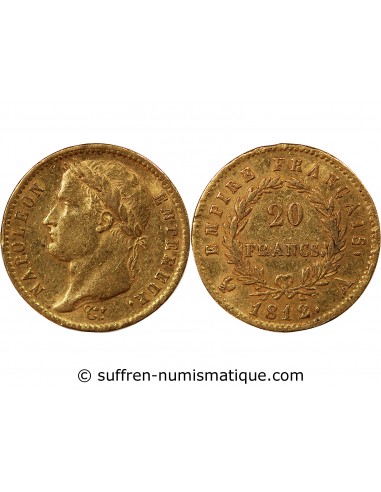 NAPOLÉON Ier - 20 FRANCS OR, TETE LAUREE - 1812 A PARIS