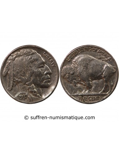 ETATS UNIS - 5 CENTS "Buffalo Nickel" 1937 PHILADELPHIE