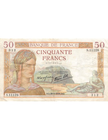 FRANCE, CÉRÈS - 50 FRANCS 28/09/1939