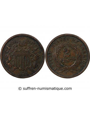 USA 2 Cents Bronze 1865 Philadelphie