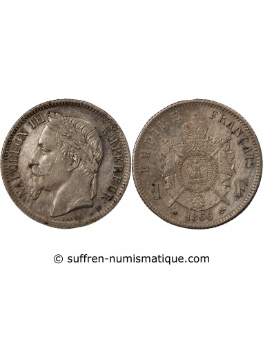 Napoléon III 1 franc Argent 1866 BB Strasbourg