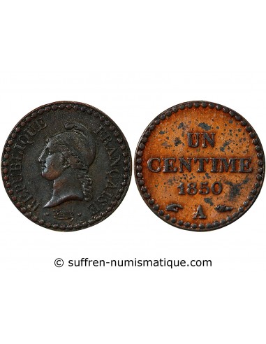 1 centime Bronze 1850 A Paris