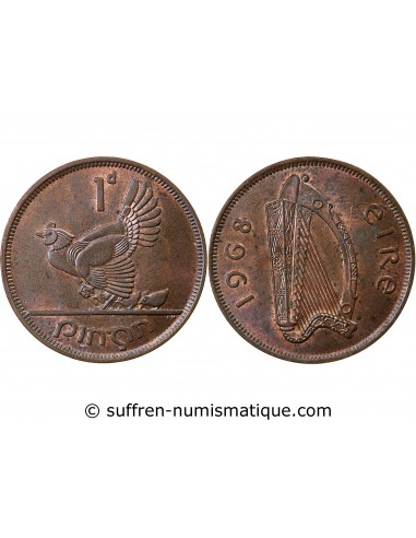 Irlande 1/2 Penny Bronze 1968 Londres