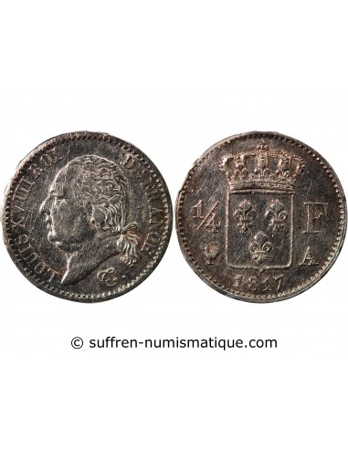 Louis XVIII 1/4 Franc Argent 1817 A Paris