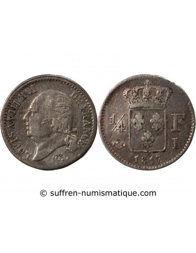 Louis XVIII 1/4 Franc Argent 1817 I Limoges