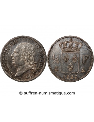 Louis XVIII 1/4 Franc Argent 1823 A Paris