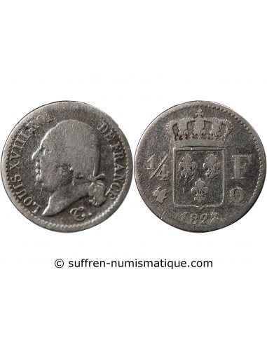 Louis XVIII 1/4 Franc Argent 1823 Q Perpignan