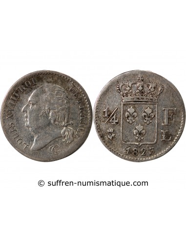 Louis XVIII 1/4 Franc Argent 1823 L Bayonne