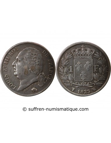 Louis XVIII Franc Argent 1823 W Lille