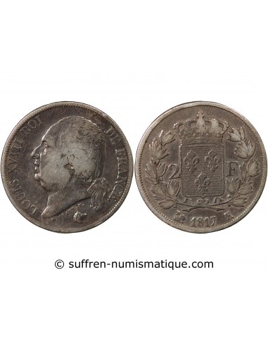 Louis XVIII 2 Francs Argent 1817 K Bordeaux