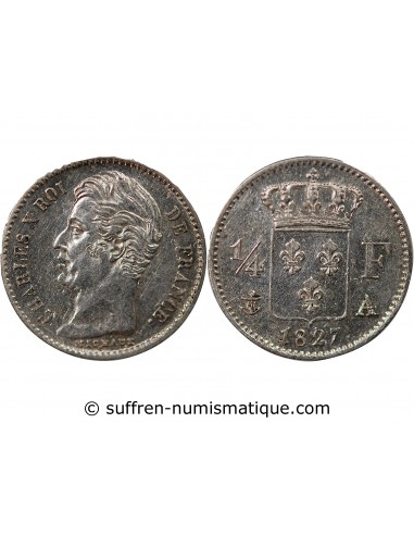 Charles X 1/4 Franc Argent 1827 A Paris