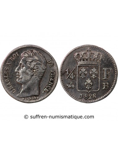 Charles X 1/4 Franc Argent 1828 B Rouen