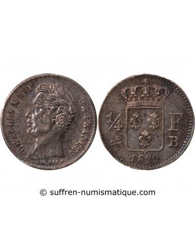 Charles X 1/4 Franc Argent 1829 B Rouen