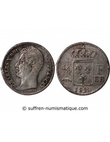 Charles X 1/4 Franc Argent 1829 BB Strasbourg