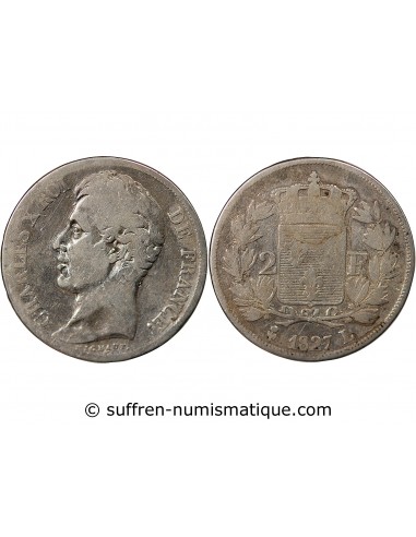 Charles X 2 Francs Argent 1827 L Bayonne