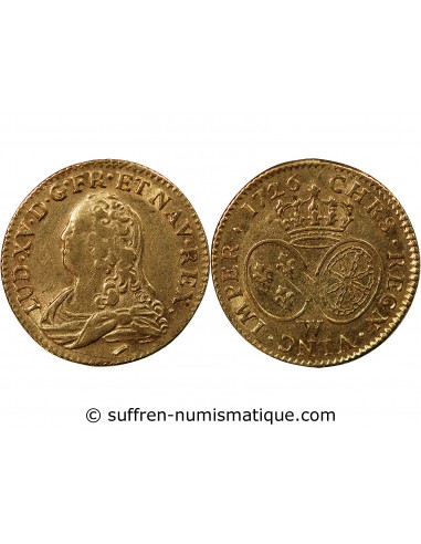 Louis XV 1 louis d'or Or 1726 W Lille