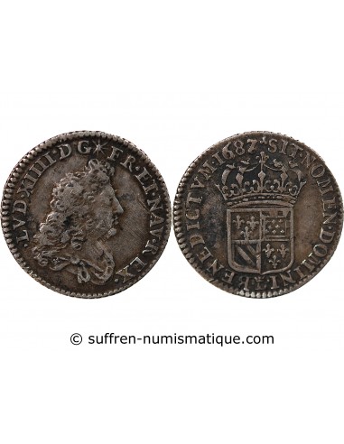 Louis XIV 1/2 Ecu de Flandre Argent 1687 W Lille