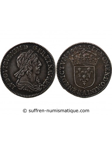 Louis XIV 1/12 Ecu Argent 1642 A Paris