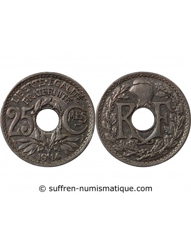 25 Centimes Nickel 1914 A Paris