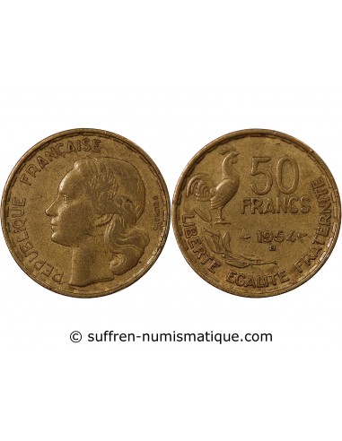 50 Francs Bronze-Alu 1954 B Beaumont - Le Roger