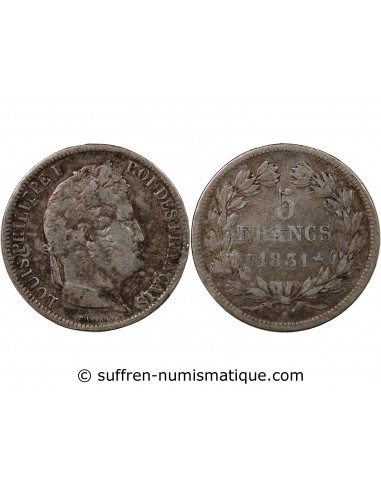 Louis-Philippe Ier 5 Francs Argent 1831 B Rouen