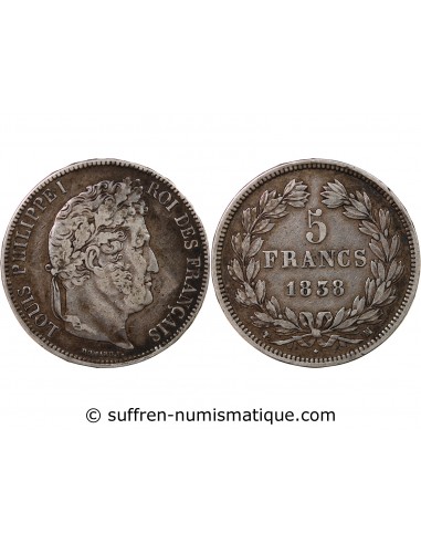 Louis-Philippe Ier 5 Francs Argent 1838 MA Marseille