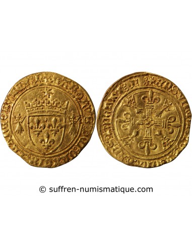 Charles VIII 1/2 Ecu d'or au soleil Or 1492-1498 T Nantes