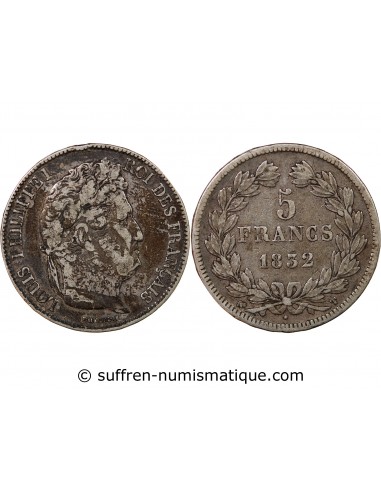 LOUIS PHILIPPE - 5 FRANCS ARGENT 1832 T NANTES