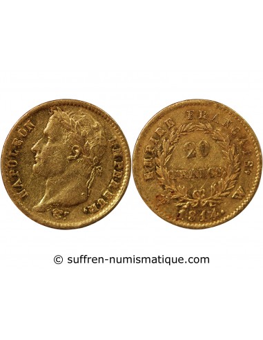 NAPOLEON Ier - 20 FRANCS OR 1814 W LILLE