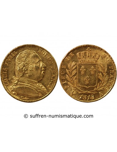 Louis XVIII 20 Francs Or 1814 A Paris