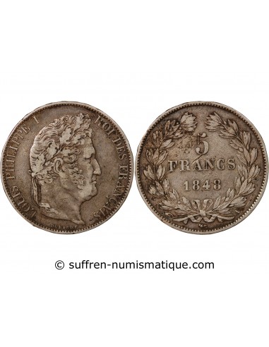 Louis-Philippe Ier 5 Francs Argent 1848 A Paris