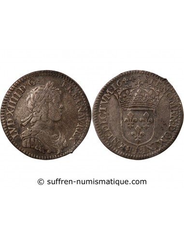 Louis XIV 1/12 Ecu Argent 1644 A Paris