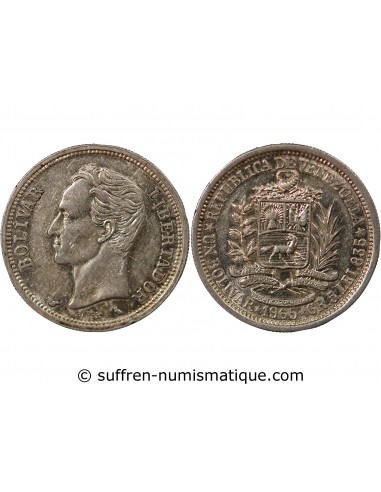 Venezuela Simon Bolivar, Général et Homme d'Etat 1 bolivar Argent 1965